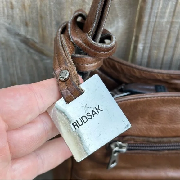 RUDSAK brown leather crossbody bag